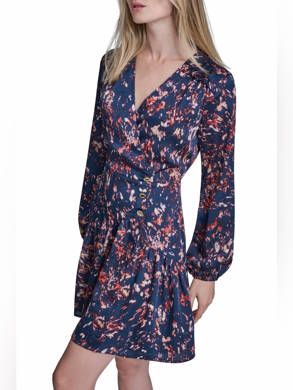 BCBG Ruffle Long Sleeve Minidress Mini Dress